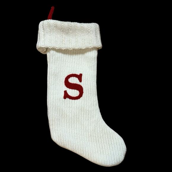 Wondershop Monogram Christmas Stocking Letter S Initial Ivory Red Knit Target - Picture 9 of 9